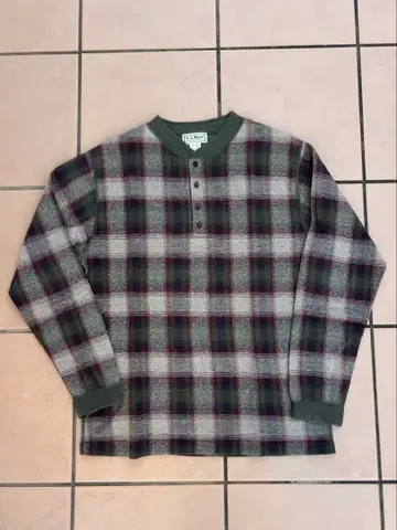 70s-80s L.L.Bean 헨리넥 옴브레 체크 USA제