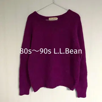 레어 80s~90s L.L.Bean 엘엘빈 울 니트 퍼플 홍콩제