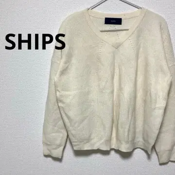 쉽스 여성용 돌먼 니트 오버 사이즈 화이트 무지