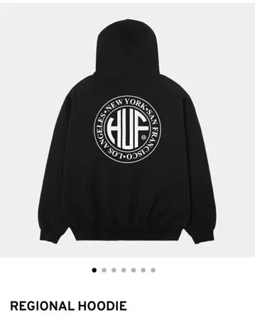 HUF 블랙 후드티 끈 없음