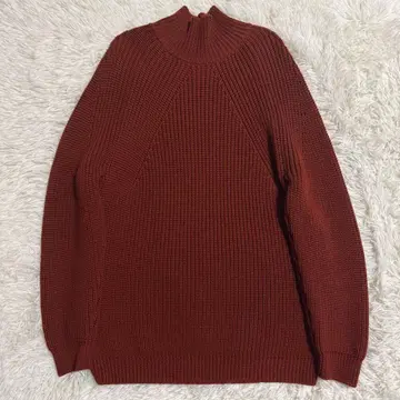 바토너 시그니처 울 터틀넥 니트 스웨터 M 벽돌