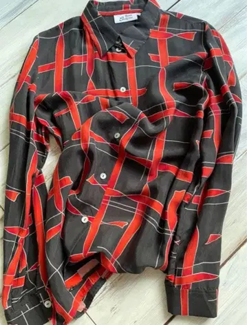 빈티지 올 패턴 디자인 셔츠 시어 빈티지