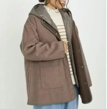 사만사 모스모스 샤기 3WAY 미들 코트 후드 라이너 포함 자켓