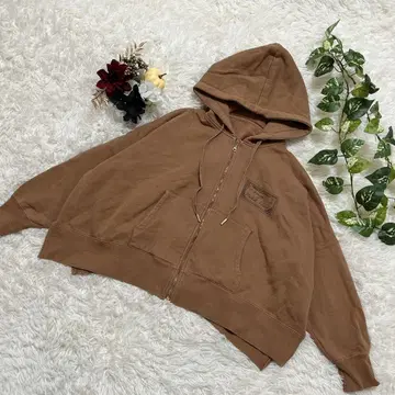 미쉘클랑 지퍼 후드티 브라운 루즈핏 36