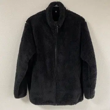 유니클로 퍼리 리프 플리스 풀 지퍼 자켓 블랙 일본 사이즈 XL