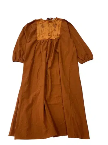 e478 샘사모스2 오렌지 브라운 색상 백리본 롱 원피스