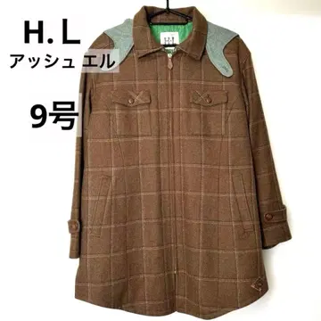 H.L 아쉬엘 아우터 후디드 코트 지퍼 브라운