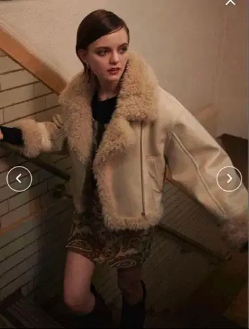 MURUA 무루아 무스탕 코트 베이지