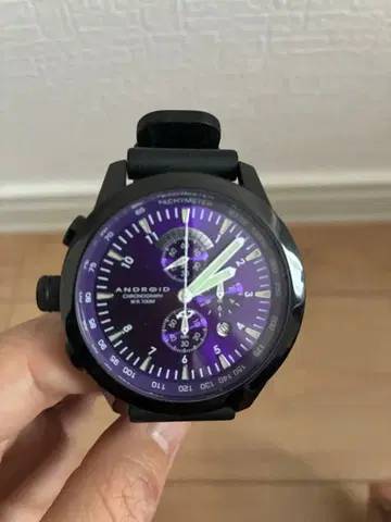 ANDROID 크로노그래프 보라색 손목시계