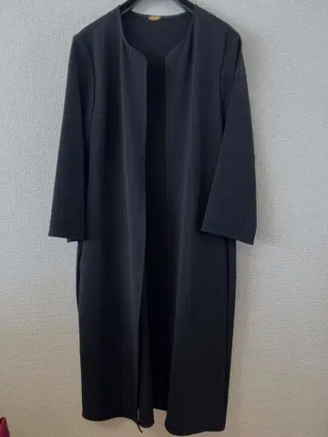 MUSE 노카라 코트 블랙