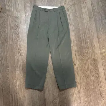 레이온 개버딘 올리브 그린 슬랙스 사이즈 32 30