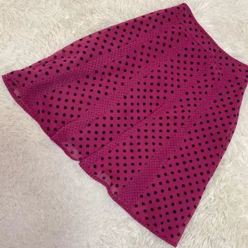 U by ungaro 도트 무늬 플레어 스커트 핑크 40 오샤레 귀여운