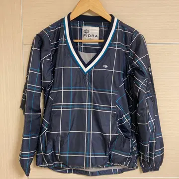 FIDRA 네이비 체크 무늬 자켓