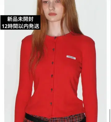 CRANK 가디건 레드 긴팔