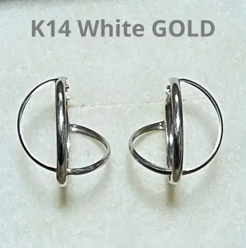 K14 White GOLD 화이트 골드 후프 귀걸이