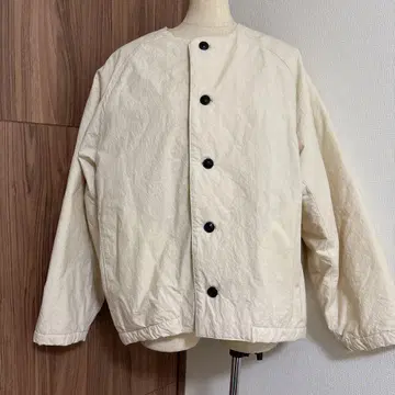 카구레 충전솜 노카라 자켓 아이보리