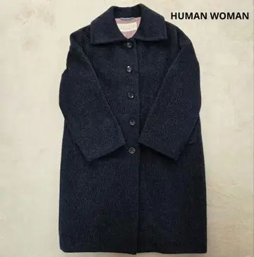 [ 새상품급 ] 휴먼 우먼 울 코트 네이비 M
