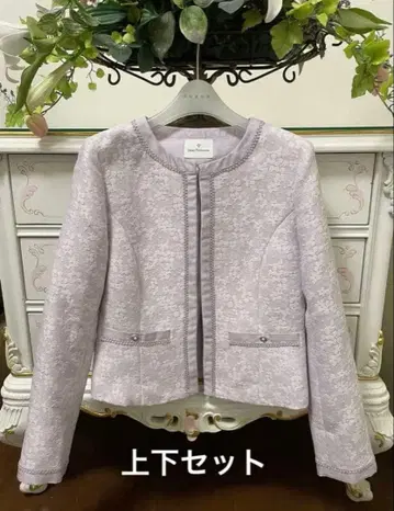 Dear Princess 연보라 노카라 자켓 상하의 세트 사이즈 38