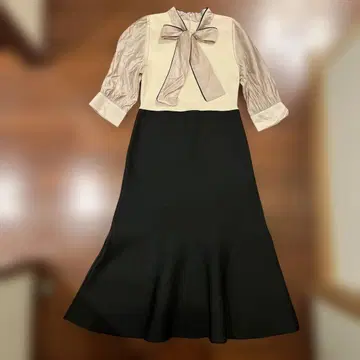 리본 롱 원피스