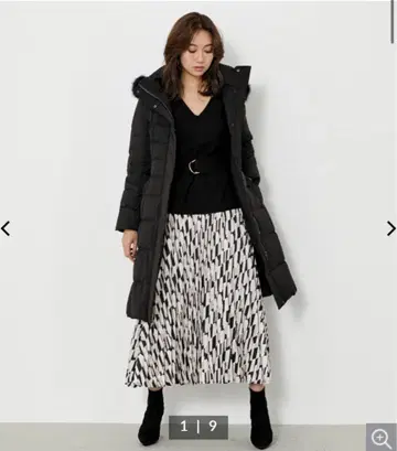 rienda 미디 라이트 다운 M 블랙