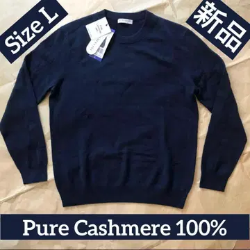 [ 새상품 ] Cashmere 스웨터 캐시미어 100% 니트 네이비 L