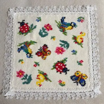 페이 x 긴자와 레이스 콜라보 타월 손수건 하이디 화이트 미사용 새상품