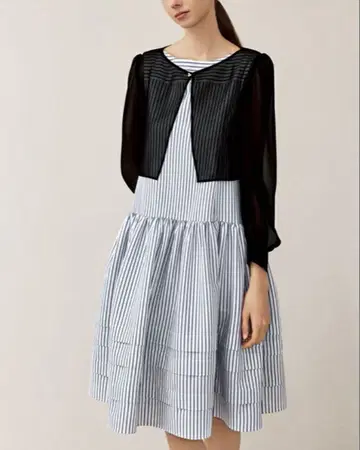 FOXEY NY 42 드레스 Musee 블루 화이트