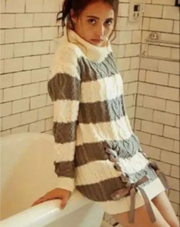 MIIA 사이드 리본 니트 원피스