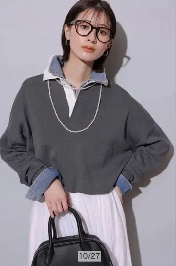 Arpege story 아르페쥬 스토리 라거 니트 차콜 그레이