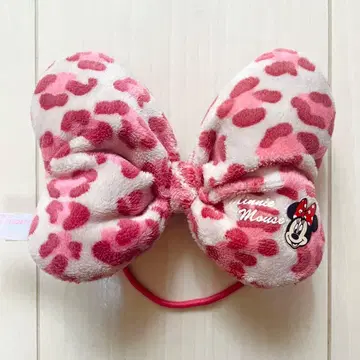 디즈니 레오파드 무늬 리본 머리끈 대