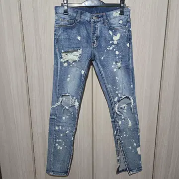 [ 중고 ] mnml 데미지 가공 데님 라이트 블루 w29