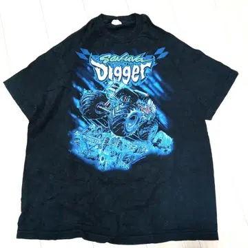 US 구제 의류 썬더 디거 T셔츠 블랙 XL 2079번