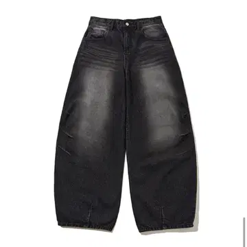 SCALLYWAG 데님 벌룬 블랙 배기