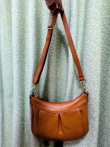 2WAY 숄더백 가죽 카멜