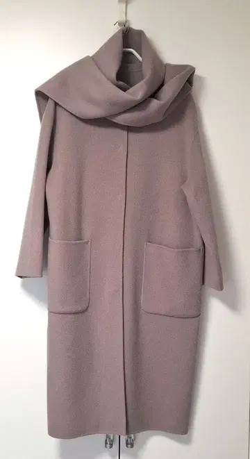 알아바일/더블 페이스/스톨 포함/노카라 롱 코트