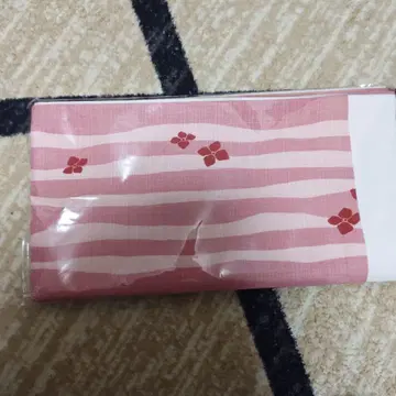 일본 의류 오비 핑크 스트라이프 꽃무늬 원단 17폭 x 380cm