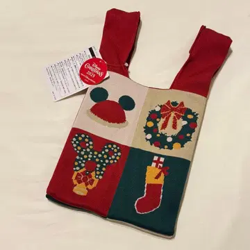 디즈니랜드 리조트 크리스마스 니트 토트백 2025