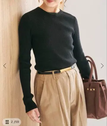 Spick&Span 워셔블 시어 리브 니트 블랙 미사용 새상품