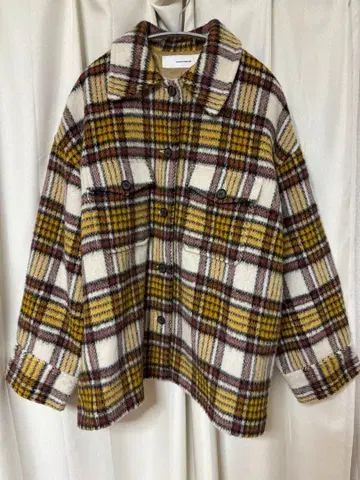 체크 무늬 오버 사이즈 자켓