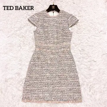 TEDBAKER 트위드 원피스 프렌치 슬리브 무릎 기장 청순 고급 라메