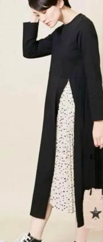 CONVERSE TOKYO 프린트 도킹 원피스 플리츠 원피스