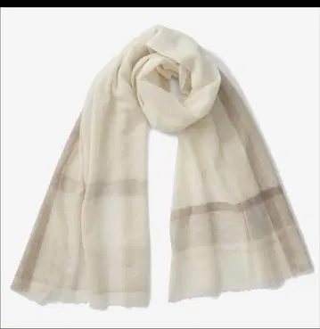 내추럴 베이직 캐시미어 100% 스트라이프 스톨 미사용