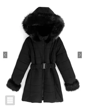 벨트 포함 퍼 다운 코트 kd13