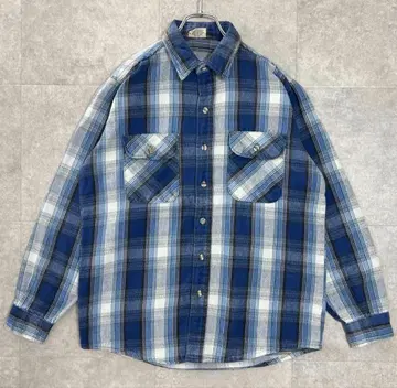 FIVE BROTHER 파이브 브라더 플란넬 셔츠 90s 파랑 체크 M