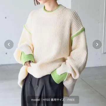 골지 배색 레이어드 풀오버 올해까지 세일 중