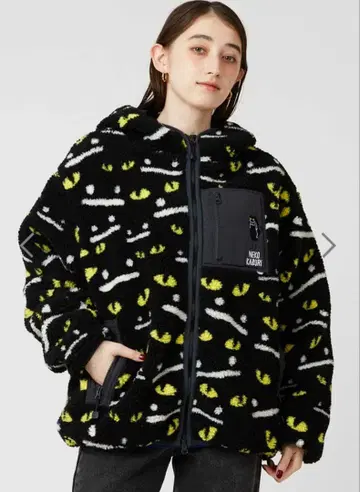 graniph 뷰티풀 섀도우 고양이 카브리 보아 블루종 M