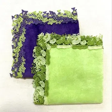 [ 새상품 ] 긴자와 레이스 시즌 타월 손수건 와인 콩 2장 세트