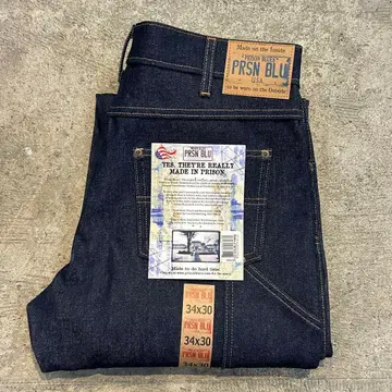 새상품 프리즌 블루스 PRISONBLUES 더블니 리지드 W34