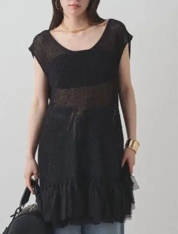 [ 새상품 ] Loungedress 라운지 드레스 프린지 니트 베스트