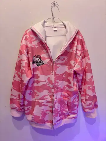 헬로키티 핑크 카모플라쥬 후드티